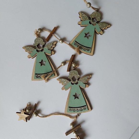 Three "Wooden Angels" Wall/Door Decor - Picture 6 of 7